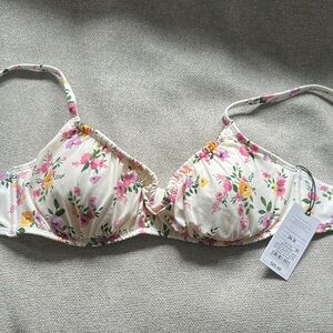 Wild Fable Cream and Pink Floral Bikini